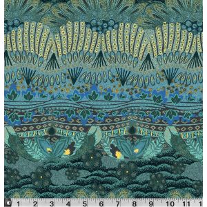 Mariko Teal Border Print