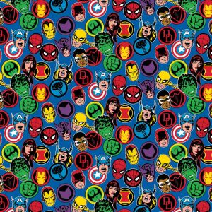 Marvel Comics IV Superhero Faces  Icons in Blue
