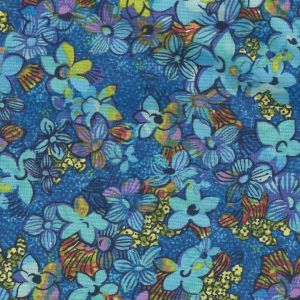 Midnight Garden Flowers in Blue