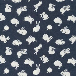 Moon Rabbit Rabbits in Navy 