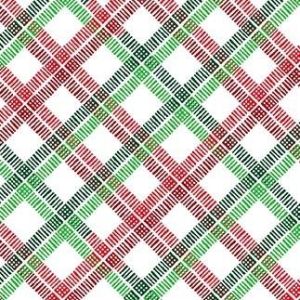 Most Wonderful Time Of The Year Peppermint Candy Plaid in White