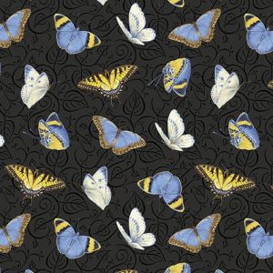 My Sunflower Garden Black Tossed Butterflies