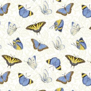 My Sunflower Garden White Tossed Butterflies