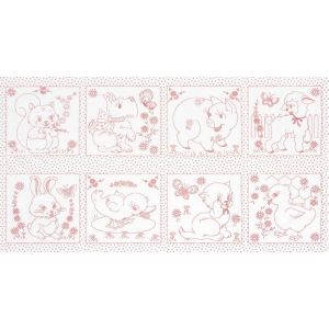 Naptime 4 Animals Panel in Red