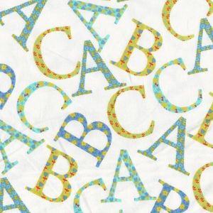 Oh Baby Flannel ABC Toss in Aqua