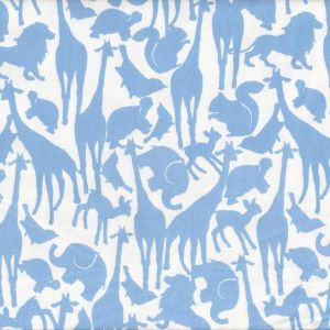 Oh Baby Flannel Animal Silhouette in Blue