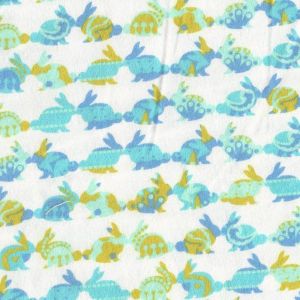 Oh Baby Flannel Rabbits in Aqua