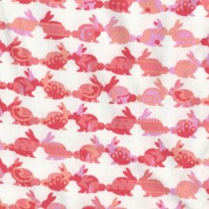 Oh Baby Flannel Rabbits in Coral
