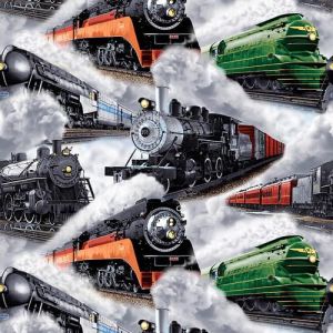 On the Right Track Trains in Gray