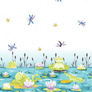 Pauls Pond Double Border Frogs in Aqua