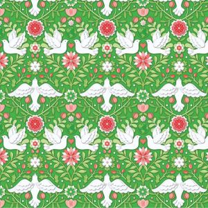 Peace on Earth Damask in Emerald