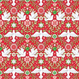 Peace on Earth Damask in Ruby