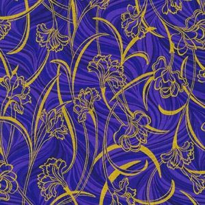 Peacock Garden Flower Outlines in Purples