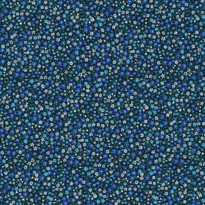 Petite Garden Blues Flowers in Black