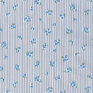 Petite Garden Blues Stripe with Flowers in Sky Blue