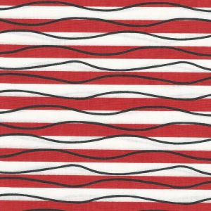 Poppy Passion Waves  Stripes in White
