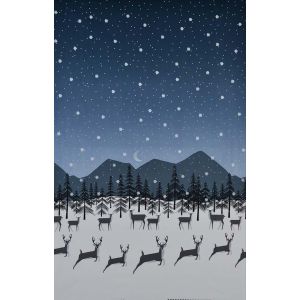 Prancing Deer Celestial Deer Scene Panel