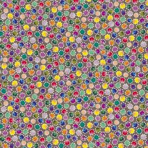 Prismatic Blooms Dotted Circles Geo in Deep Taupe