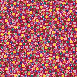 Prismatic Blooms Dotted Circles Geo in Red
