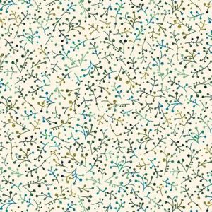 Prismatic Blooms Dotted Vine in Cream