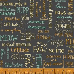 Purrfect Day Black Words