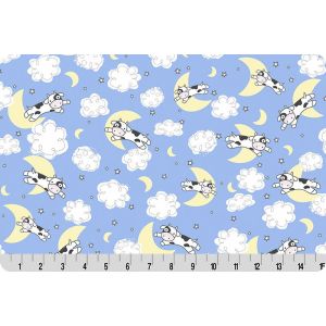 Quilting Cuddle Goodnight Farm Over the Moon in Blue