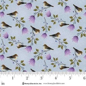 Serenade Birds  Flowers in Blue Bell