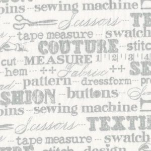 Sewing Studio Words in Grey