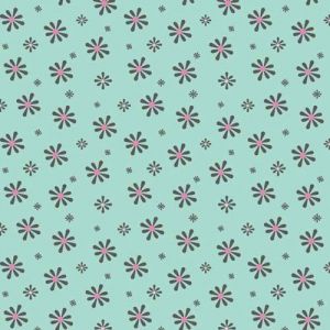 Silk Road Small Flowers in Aqua