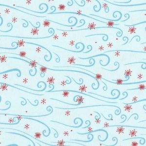 Snow Buddies Flannel Scrollwork in Light Blue