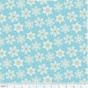 Snowflake Waltz Land of Snow in Aqua