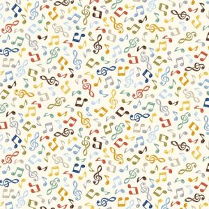 Songs Of Faith Tossed Musical Notes in Cream