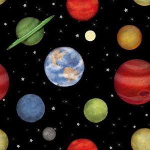 Space Walk Black Planets in Night Sky