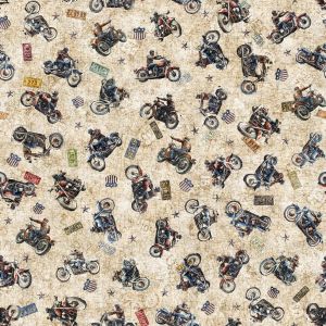 Stars, Stripes, & Steel Grunge Biker Toss in Tan
