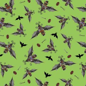 Steampunk Halloween 2 Bats in Green