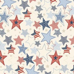 Stripes  Stars Large Stars in Cream