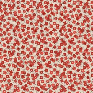 Stripes  Stars Small Floral in Red
