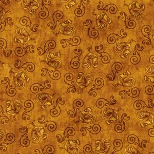 Sunrise Farms Rust Rooster Scrollwork