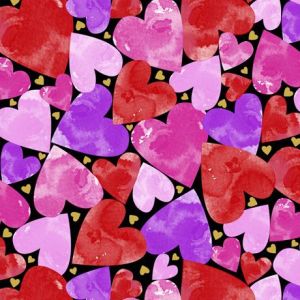 Sweethearts Black Packed Hearts
