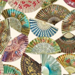 The Gilded Age Vintage Fans in Cream