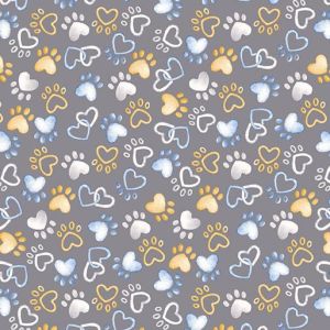 Think Pawsitive Pawfect Paws in Gray