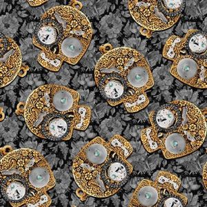 Time Travel Skulls in Gray
