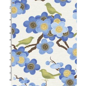 Tomorrow Morning Birds  Cherry Blossoms in Blue
