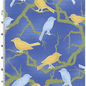 Tomorrow Morning Birds on Branches in Blue
