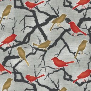 Tomorrow Morning Birds on Branches in Red