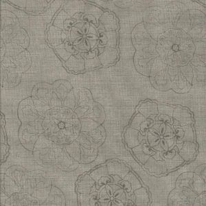 Twilight Blooms Floral Outline in Gray