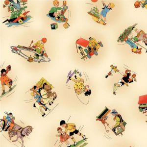 Vintage Treasures Children at Play in Beige