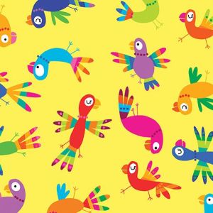 Viva Brazil Rainbow Parrots in Yellow