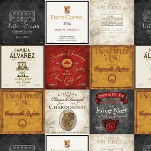 Wine Night Gray Wine Labels