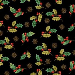 Winter Garden Tossed Holly in Black